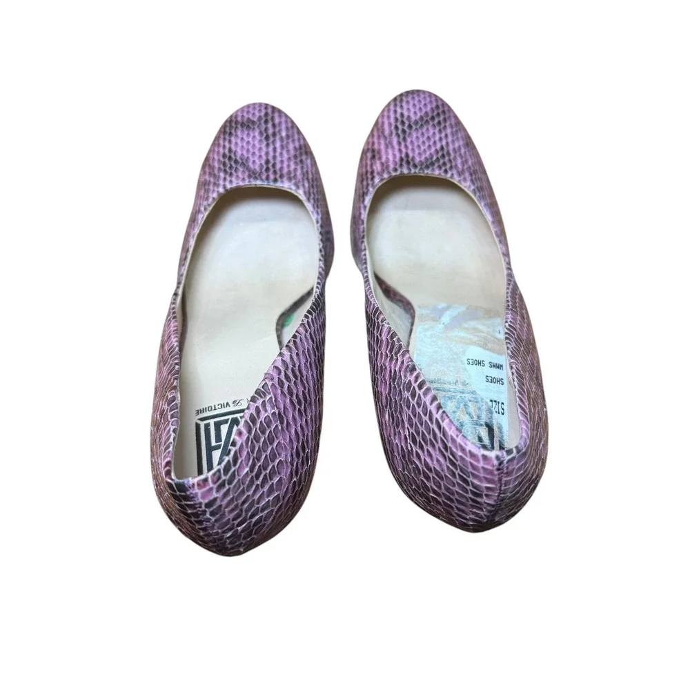RA Pour La Victoire Pink Snakeskin Leather Stiletto Heels Size‎ 7.5